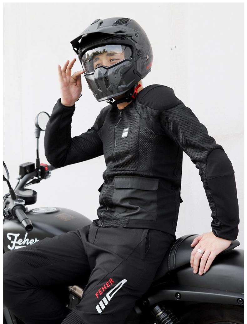 

FEHER Женский дышащий сетчатый мотоциклетный защитный костюм - Летняя экипировка для езды, защита от падений, гоночная экипировка XL