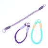Dopamine Four-Strand Braided Short Phone Lanyard, Color-Blocked Cable-Knit Wrist Strap With Spacer, Phone Strap