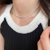 Japan and South Korea Simple Irregular Niche Design Collarbone Chain S925 Sterling Silver Broken Silver Necklace Women's Light Luxury Tide
