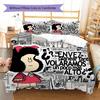 Mafalda Pattern Bedding,Quilt Set Quilt Cover Pillowcase Home Birthday Gift (1 * Duvet Cover + 2 * Pillowcase, Without Core)