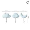 3Pcs Cloud Moon Hooks No-Punch Non-Marking Adhesive Backed Adhesive Hooks Kitchen Bathroom Wall Cute Hooks