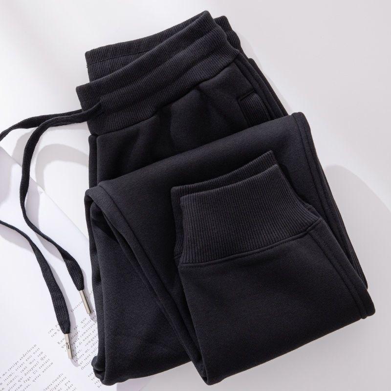 Sports Women's Velvet Sweatpants New Autumn and Winter Casual Thickened Loose Solid Color Versatile Trousers