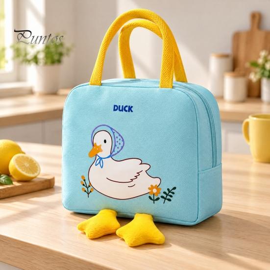 Reusable Lunch Essentials for Adults Yellow Duck Insulated Bag, Durable Waterproof Oxford Cloth Thermal Lightweight Travel Meal Carrier Tote,