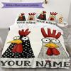 Custom Name Chickens Polka Dots Bedding,Quilt Set Quilt Cover Pillowcase Home Birthday Gift(1 * Duvet Cover + 2 * Pillowcase, Without Core)_lx