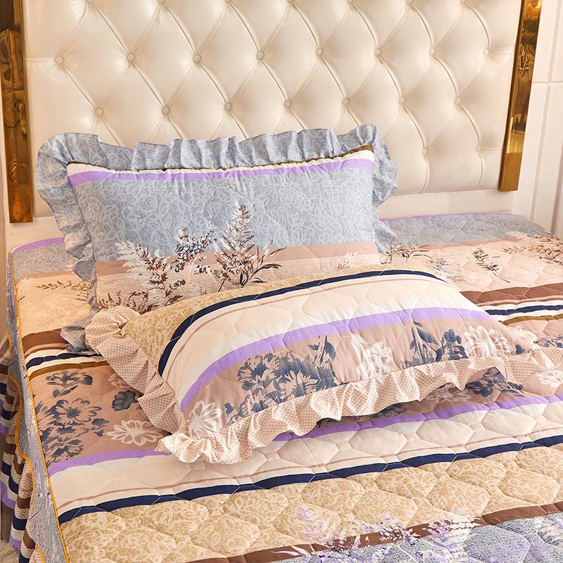 Набор из 2 стеганых хлопковых наволочек на молнии и с оборкой - Плотные и можно стирать в машине 48cmX74cm