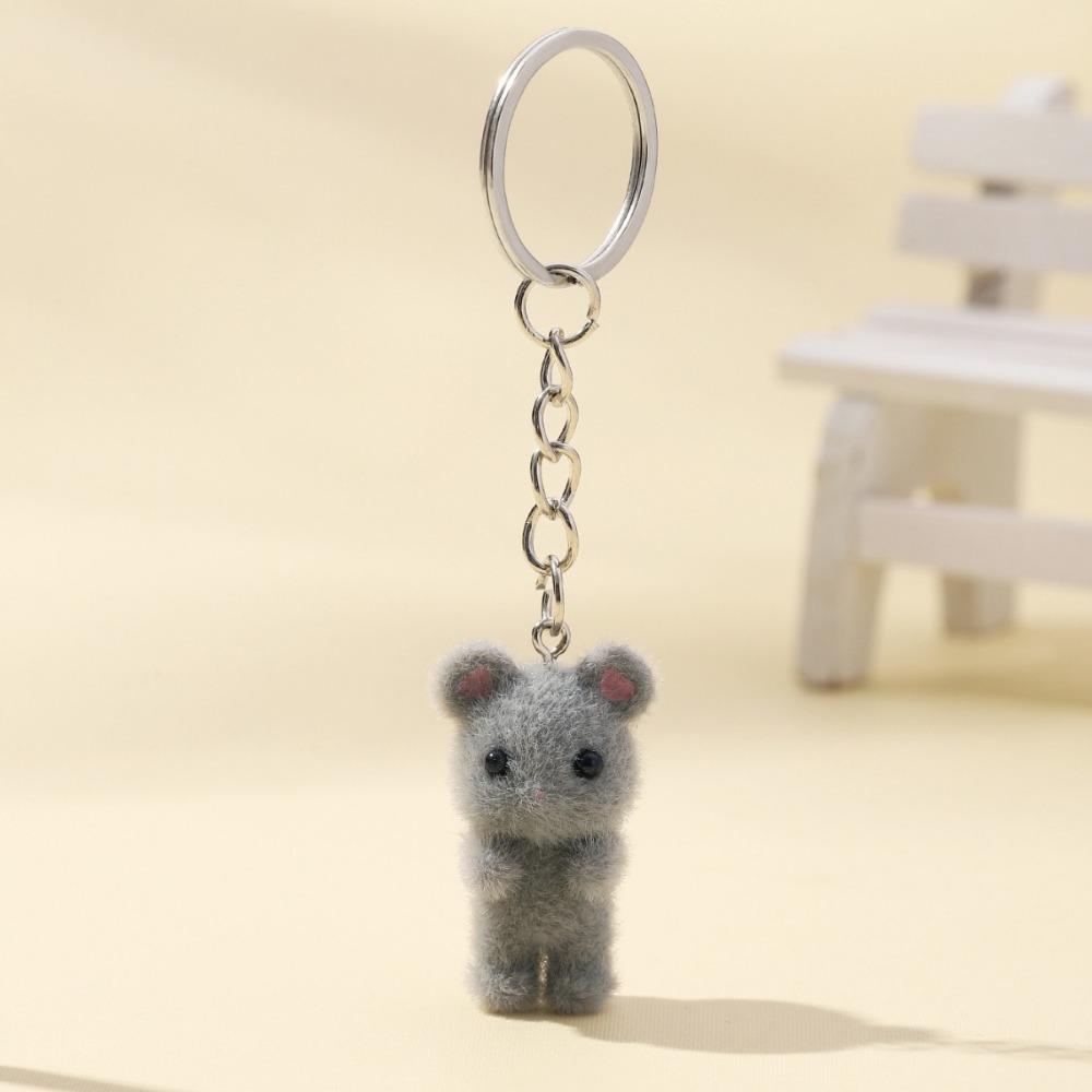 Fashion Plush Resin Mouse Keychain Creative Backpack Pendant Bag Accessories