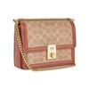 New COACH Hutton Cow Leather Envelope Bag Shoulder Bags Women's Brown Yellow CJ390-B4NQ4
