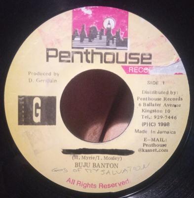 7inch Record BUJU BANTON - God Of My Salvation NONE Penthouse Recor 1998 Jamaica Reggae, Ska & Dub Used