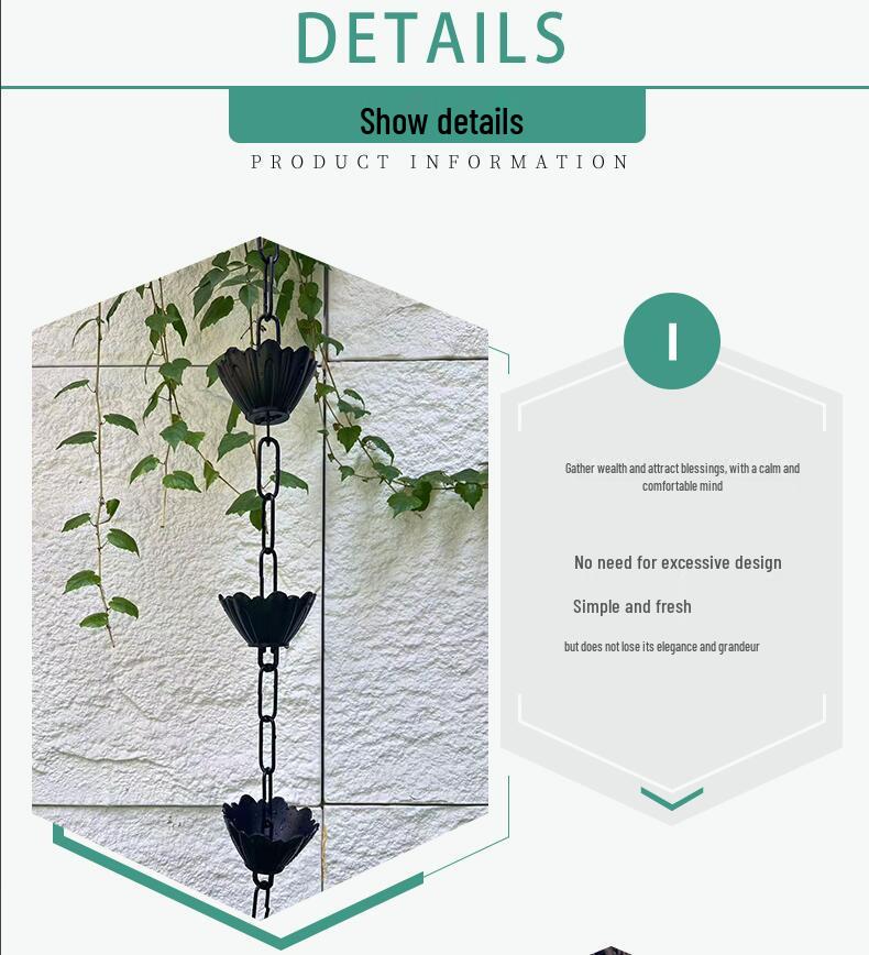 Aluminum Alloy Rain Chain for Courtyards and Villas - Decorative Western & Chinese Style Downspout Alternative