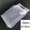 10 Pcs/pack PE Pouch Packaging Zipper Bag Clear Rice Beans Storage Zip Bags Saran Wrap Plastic Bags Size:27*16 Cm
