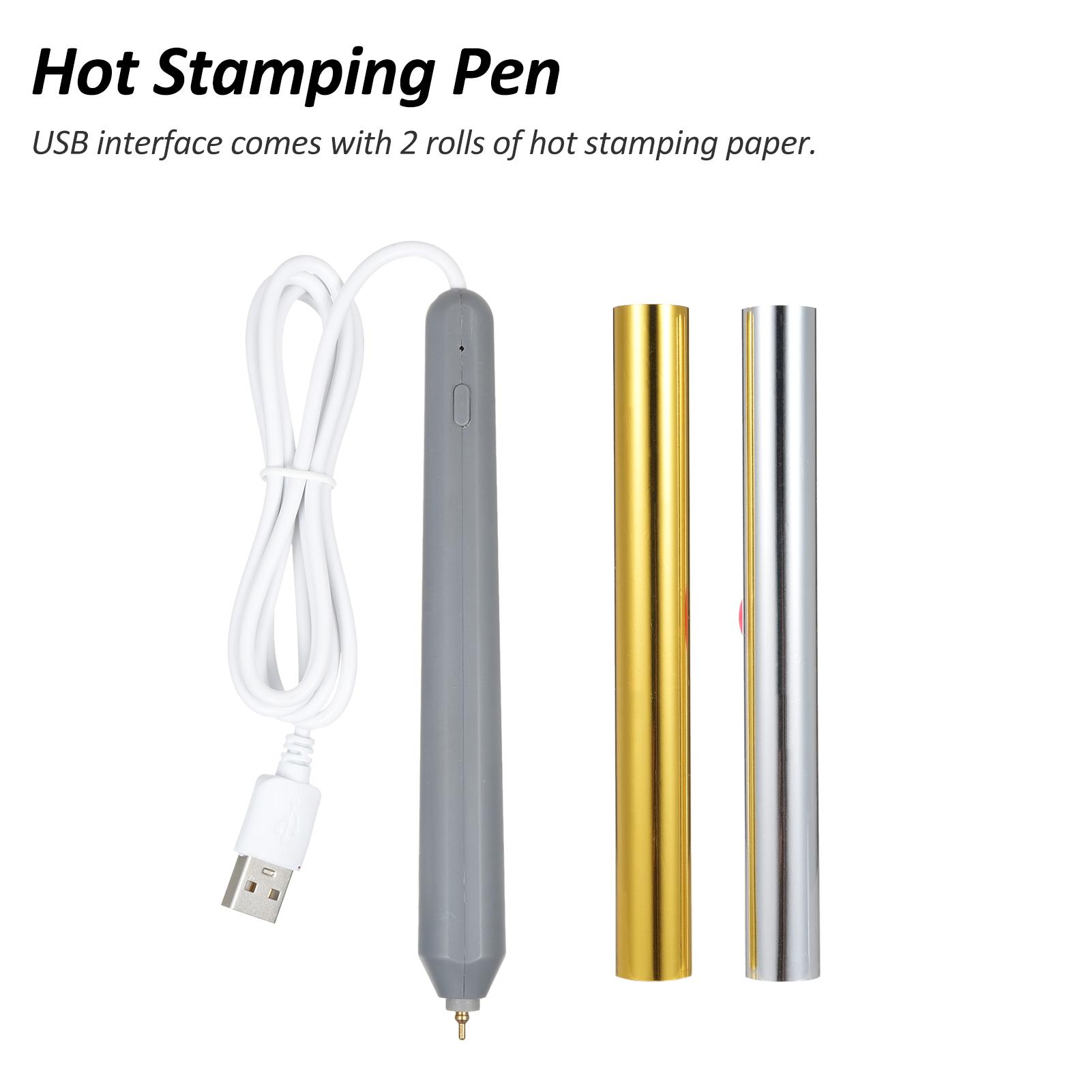 Ensemble de stylos à foil chauffants, Stylo à foil chauffant USB pour kits d'outils de scrapbooking, Rouleau de foil chaud Or & Argent pour la fabrication de cartes gray