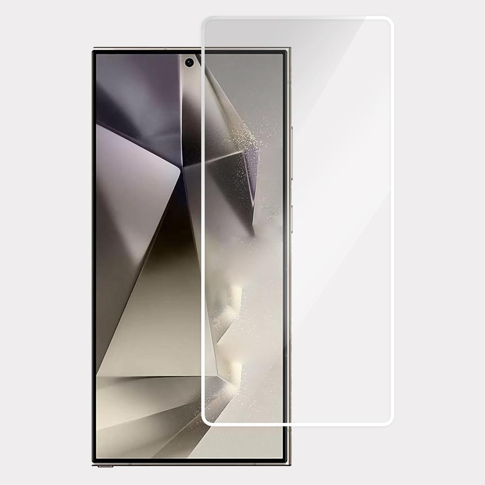 

Захисна плівка для екрана Samsung Galaxy S24 Ultra, повністю клеєна, гальванізована, з білим краєм, з високою алюмінієвою силіконовою склом Type A