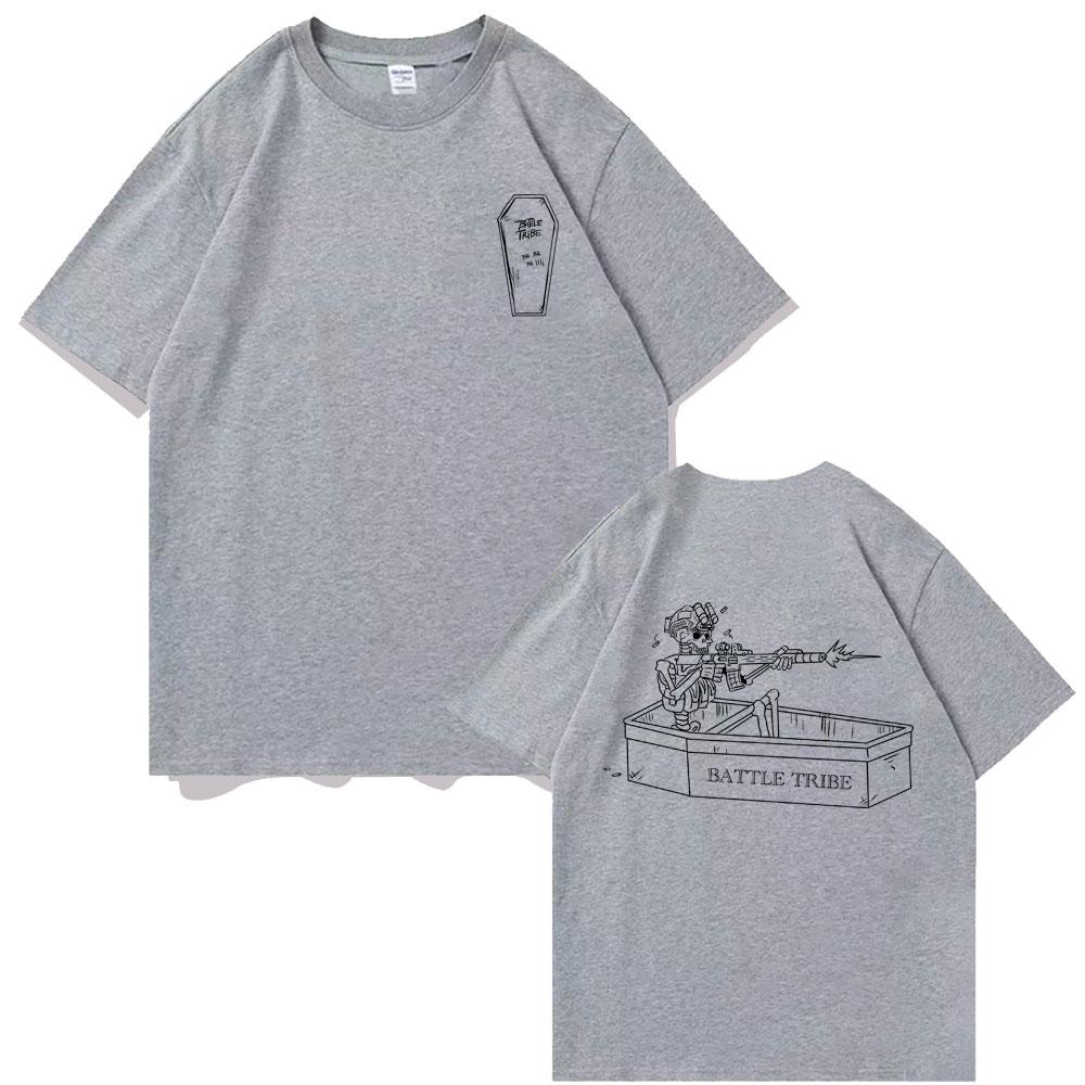 Forward Observations Group Battle Tribe From The Grave Pull Over Print Tshirt Vintage Skeleton T Shirts Male Oversized Tshirt