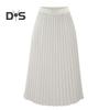 Autumn Winter Pleated Skirt Elastic High Waist Calf Length Casual Loose Skirt Elegant Ladies Solid Color Long Skirt Women Clothing Streetwear