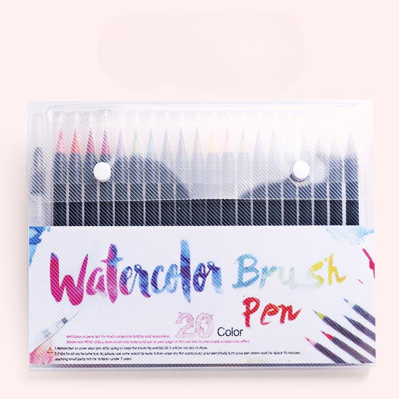 20Pcs/set Color Soft Head Watercolor Brush Watercolor Brush Brush Painting Hook Mark Painting Supplies