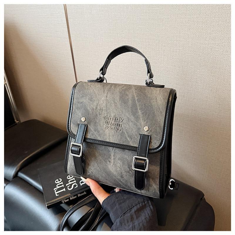 College Style Retro Backpack Fashion Handbag Women's Niche Large Capacity Backpack