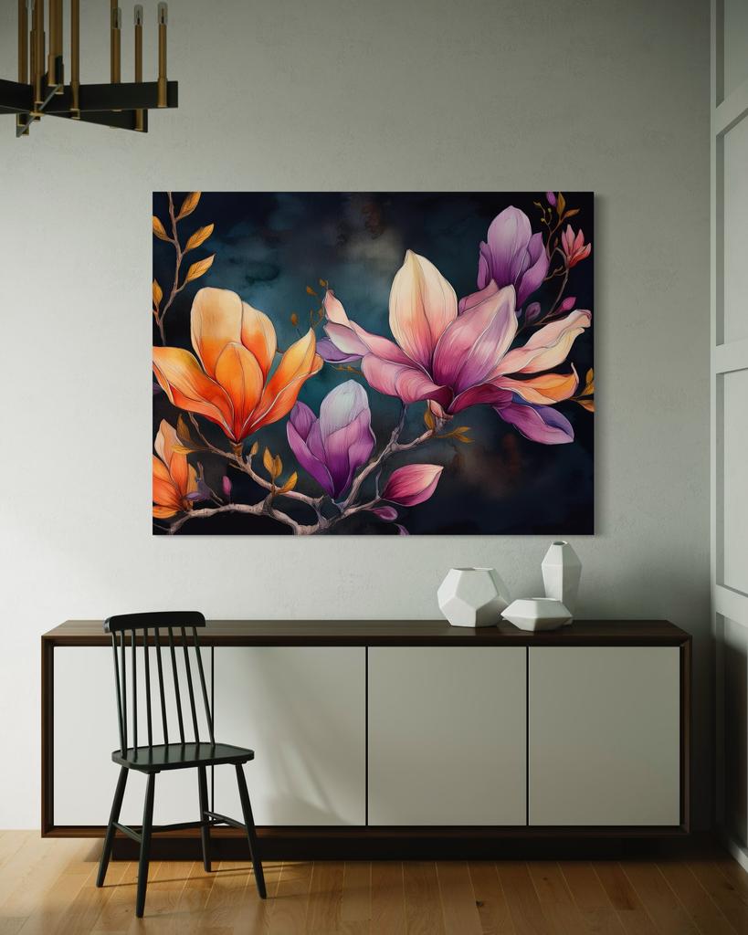 Canvas Print, Painted Magnolia Petal