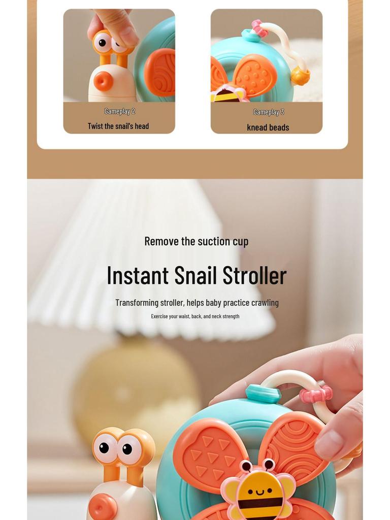 Children's Teething Rattle: Pinwheel Spinner with Suction for High Chair, Ages 0-3