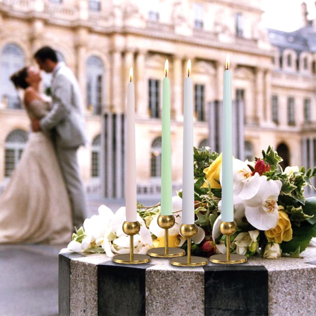 10-inch Taper Candles, Light Colors, Unscented, for Weddings, Anniversaries, Home Decor, Pack of 4 (Candy Colors)