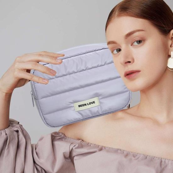 Borsa Trucco Imbottita da Donna Organizzatore Cosmetico Portatile Impermeabile con Cerniera Borsetta Pochette da Toilette per Ragazze Viaggio Uso Domestico