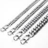 Korean Style Men's 2025 Trendy Stainless Steel & Titanium Necklace Bracelet with Square Buckle