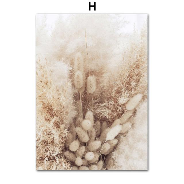 Liść palmowy mniszek lekarski beżowy trawa chwastów trzcina pszenica obraz ścienny na płótnie plakaty i druki zdjęcia ścienny do wystrój salonu