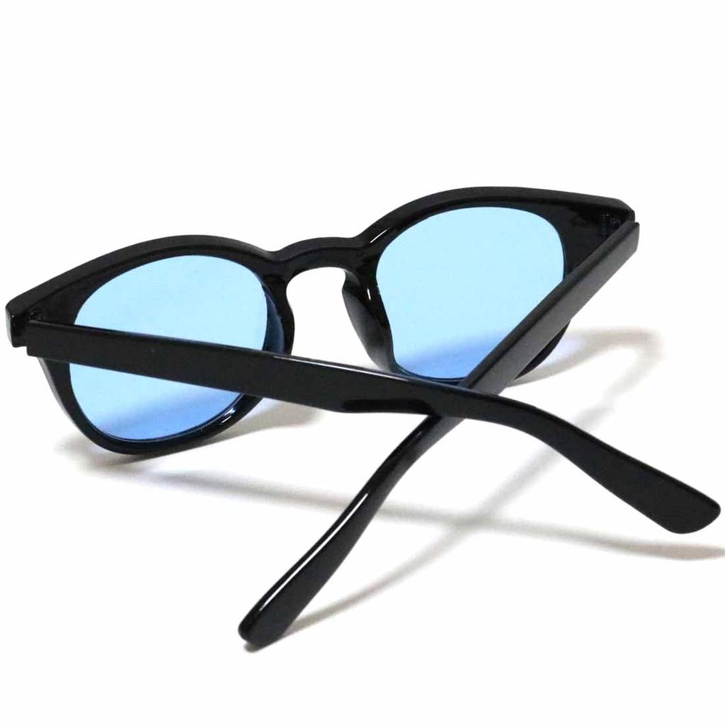 Black x Light Blue Fashion Glasses for Men and UV Thick [FashionBerry] Sunglasses, Women, Boston/Wellington Style, 99% Protection, Lightweight, Frame,