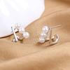 French Light Luxury Fritillary Stud Earrings Silver Design High-End Earrings Temperament Small Fragrance Earrings