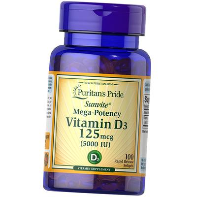 D3 Vitamini, Kolekalsiferol, D3 Vitamini 5000, Puritan'ın Gururu 100 jelkapaklar (36367070)
