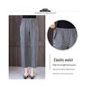 Women's High-Waist Cotton-Linen Summer Pants: Stylish, Elastic, Straight Fit for Middle-Aged and Elderly