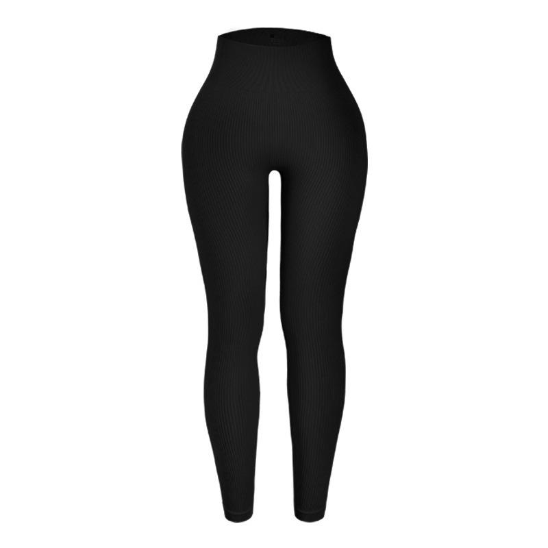 Calças de Yoga Sem Costura de Cintura Alta – Femininas com Fio de Compressão Justas para Corrida e Fitness