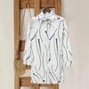 For lapel mid-length fashion long-sleeved shirts, loose casual commuting temperament versatile tops