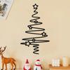 Star Pattern Christmas Tree Wall Art Black Wrought Iron Wall Decor  Indoor Decoration