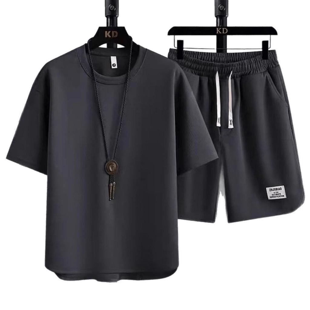 Men's Summer Two-Piece Set: Round Neck T-Shirt & Breathable Shorts