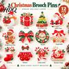 Sparkling Holiday Brooches Christmas Enamel Brooch Pin Santa Snowman Gingerbread Tree Wreath Stocking Pins Bell Jewelry Accessories for Coats