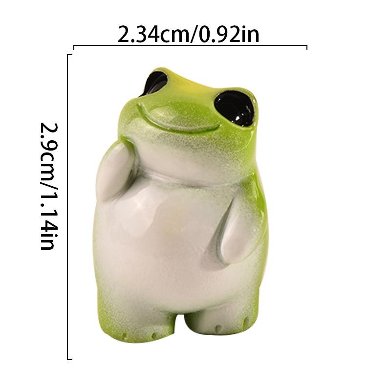  Ornement de grenouille en résine créative: Décor de paysage mignon pour bureau ou voiture