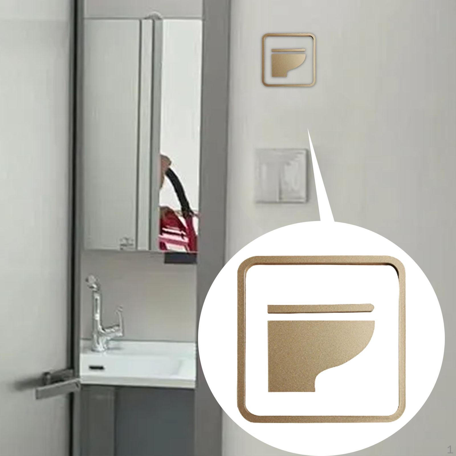 

Идентификация дверных знаков, акриловое украшение, простая установка, настенная табличка для кафе, декоративная вывеска для Gold Sitting Toilet