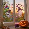 Party Supplies for Halloween Cartoon Window Cling Stickers, Ghost Pumpkin Candy Glass Decals, Self-Adhesive Removable Decorative Posters