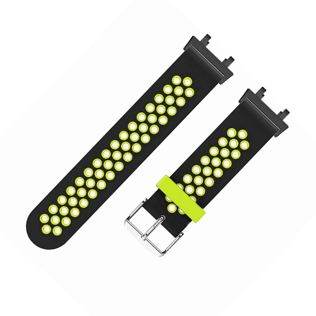 Soft Silicone Watch Wristband Replacement Accessory Pin Buckle Silicone Watch Wristband for Amazfit Active Edge A2212 Black Green