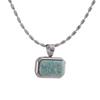 Yhpup Amazonite Square Natural Stone Stylish Pendant Stainless Steel Necklace Chic Exclusive Waterproof High Quality Jewelry