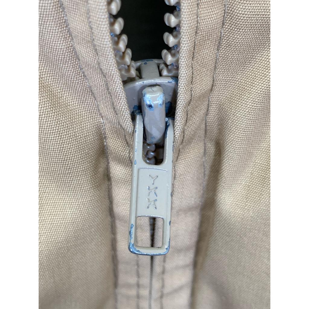 HUNTING WORLD 44004TA Beige Leather Logo Patch Sleeve Ribbed Down Jacket Jacket 38 beigeUsed