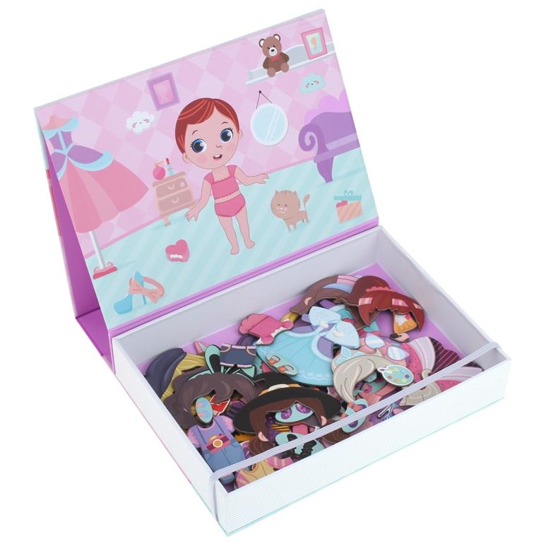 Układanka Magnetyczna Książka Ubieranka Puzzle Na Magnesy Lalka Ubrania