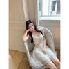 Sweet and Gentle Temperament, Lace-edged Pleated Nightgown, Thin Little Man Wearing a Travel Holiday Skirt, Zixia