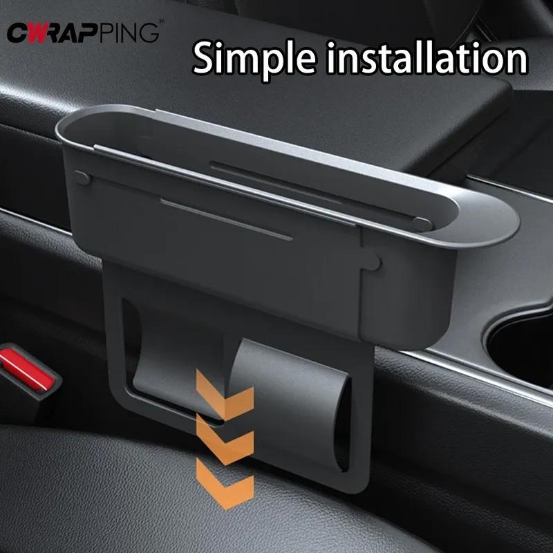 Car Seat Gap Storage Box Large Capacity Retractable Storage Box Auto Seat Gap Filled with ABS Material Cars Interior Accessories