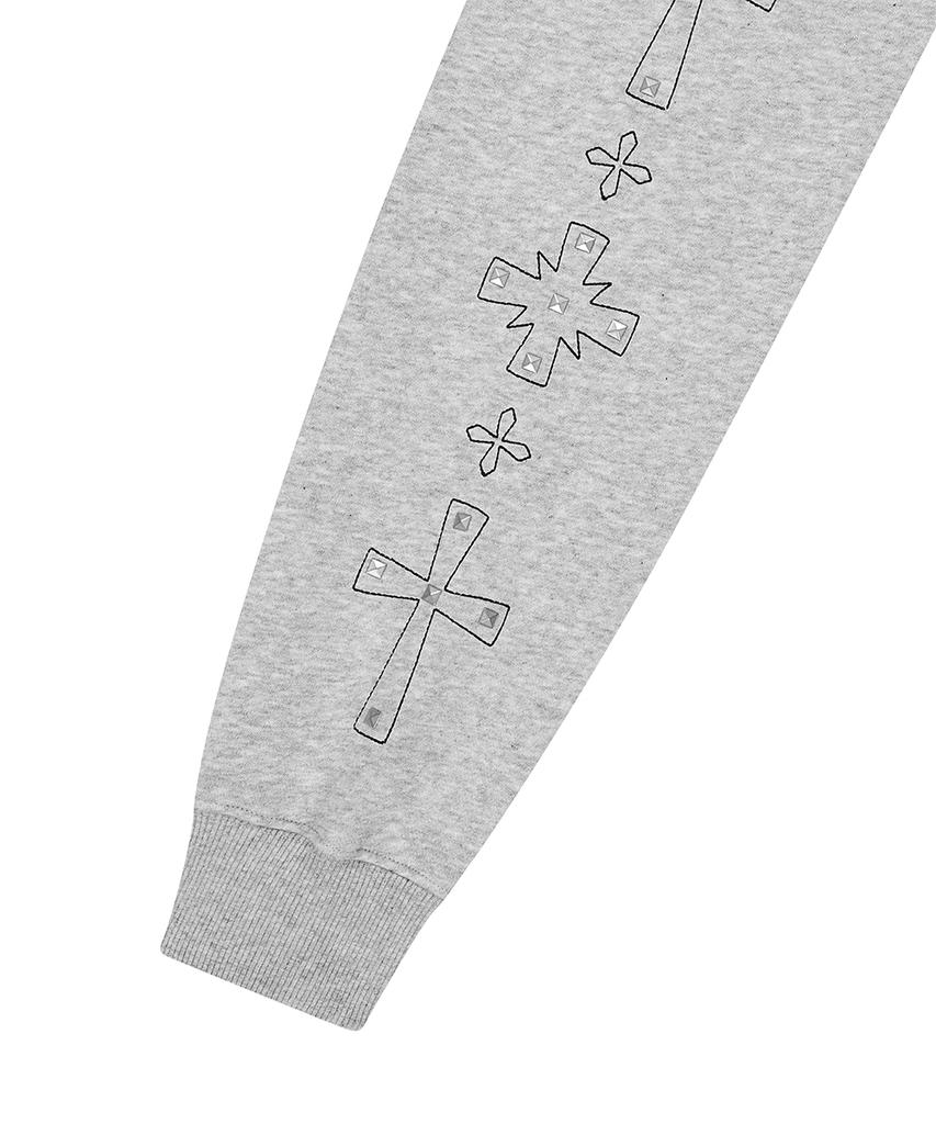 Mahagrid Cross Stud Hood Zip Up Gray(Mg2Gsmm480A)