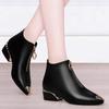 Short Tube Round Toe Women Boots Front Zipper Fashion Women Boots Trend with Heel Women Boots Botas De Mujer