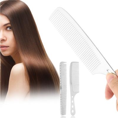 Silvery Haircut Comb Fine Tooth Anti Static Comb Beauty Tool Metal Hair Comb  Home Salon