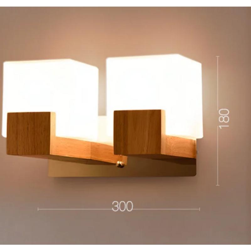Modern Glass Wall Sconce Light for Bedroom Bedside Bathroom Hallway Living Room Wood Background Lamp Decoration Lighting Japan