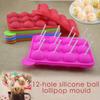 Molde de Silicona para Cake Pops de 12 Agujeros Molde de Corte con Forma de Bola Molde para Caramelo Chocolate Cake Lollipop Herramienta Accesorios de Bandeja de Hielo para Hornear en Cocina