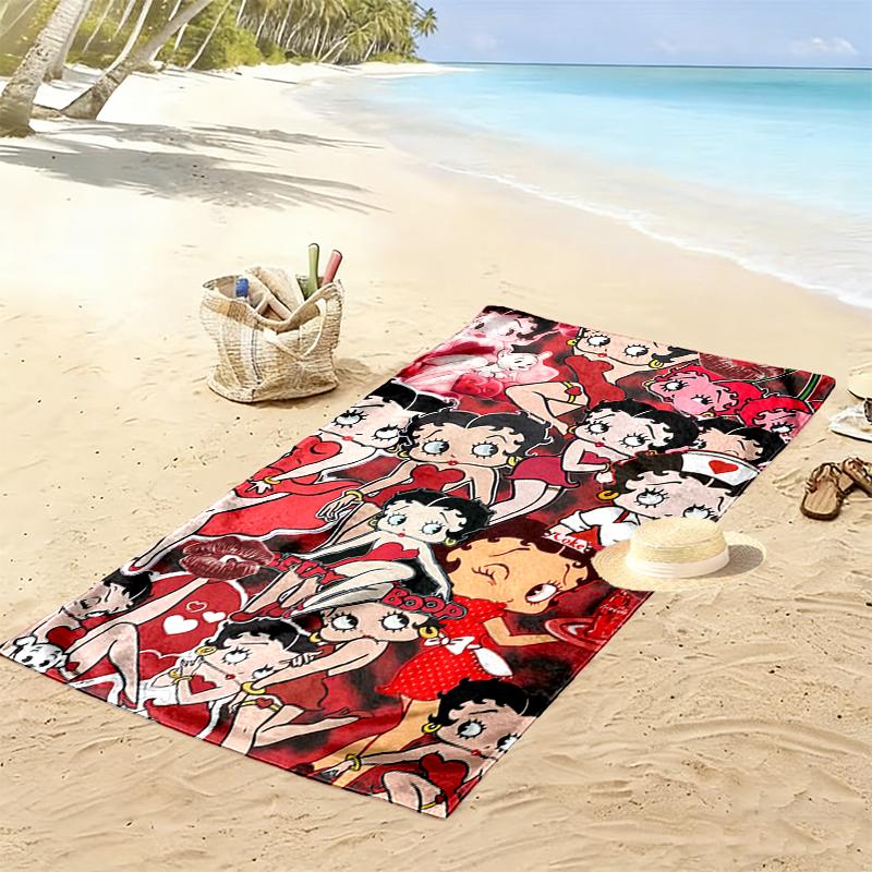 1pc Betty Boop Beach Towel, Outdoor Activities Perfect Summer Travel Supplies, As A Gift for Festivals